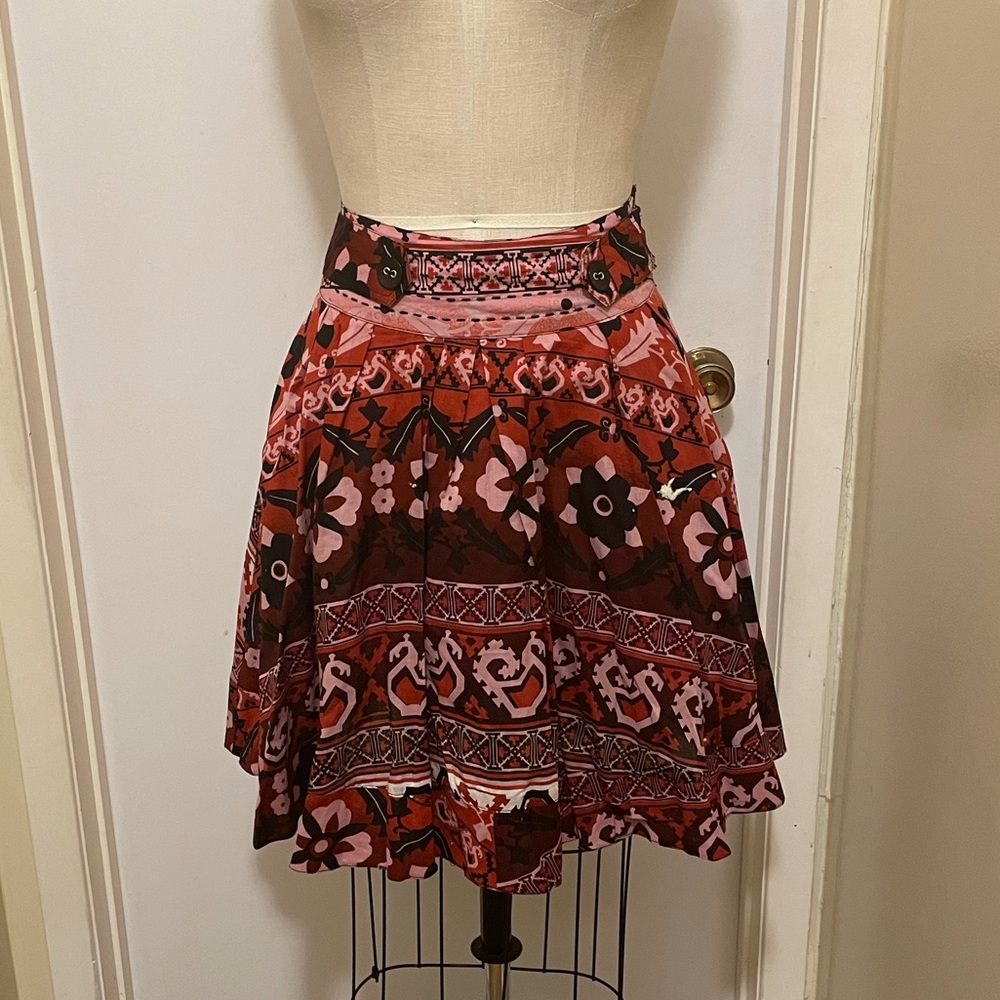 Twenty One Floral Aztec Printed Flared Skirt